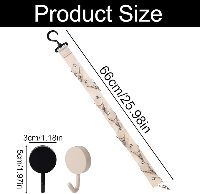 Doll Hanging Organizer, Plush Display Strap Holder Chain with 8 Metal Clips