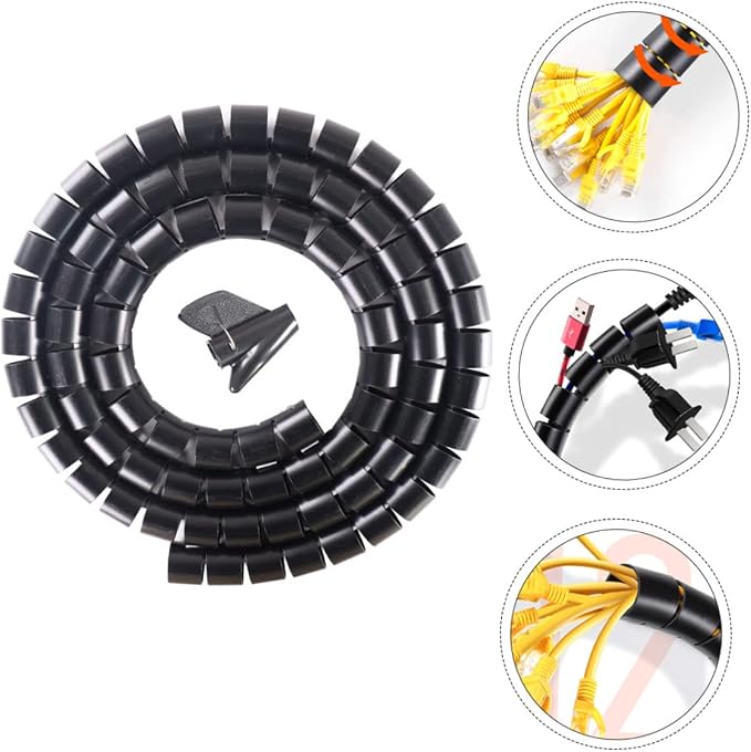 STOBOK Spiral Cable Wrap Sleeve 10m Cable Management Tube for PET-Proofing Wires Flexible Coiled Organizer