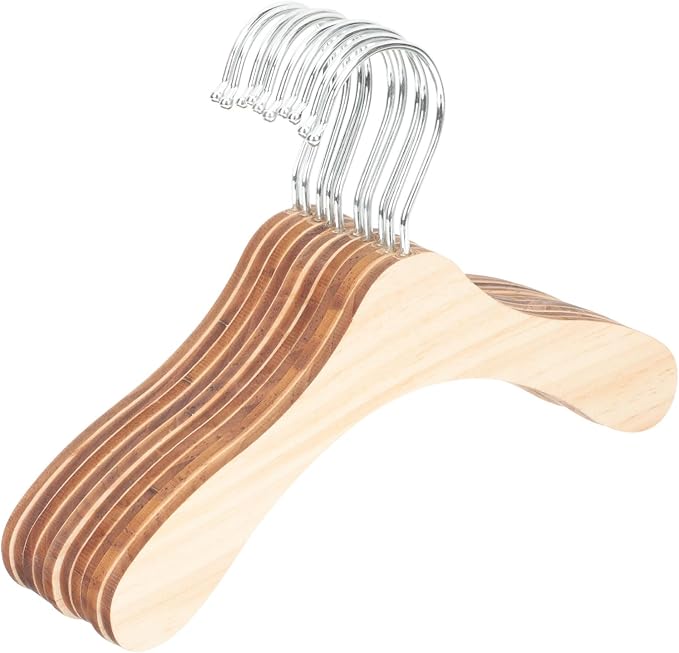 Wooden Dog Clothes Hangers 8.66 Inch Small Pet Hanger Solid Wood Sturdy Closet Organizer 10Pcs for Dog and Cat Apparel Storage