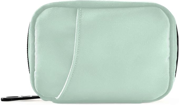Naanle Pill Box 7 Day Pill Case Travel Pill Organizer Bag with Zipper Portable Weekly Case Compact Size for Vitamin Supplement Holder, Solid Color Light Green, 4.6 x 3.14 x 1.88 Inch, 0.12 kilograms