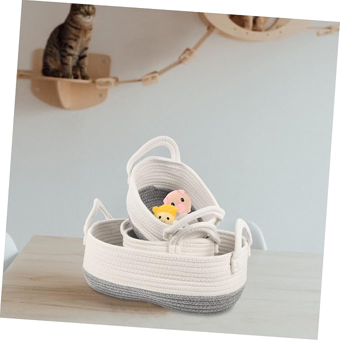 Zerodeko 3pcs Woven Storage Basket for Dog Toys Stylish Pet Toy Organizer and Compact Design for Home and Boys and Girls Room for Housewarming and Showers