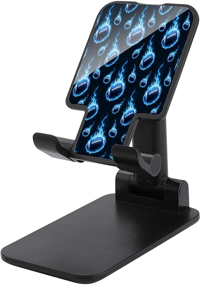 Desktop Adjustable American Football Blue Flame Fire Cell Phone Stand