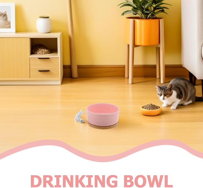 Heated Pet Bowl Constant Temperature Ceramic Round Feeder