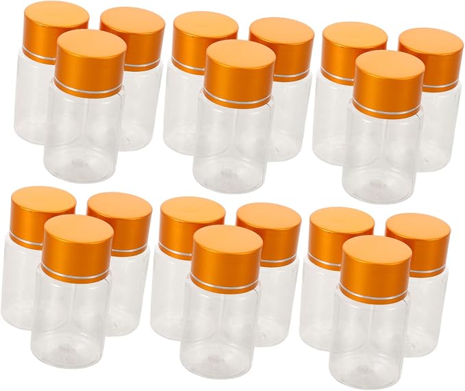 Holibanna 20pcs 30ml Pill Bottles with Airtight Leakproof Pet Plastic Lids for Tablets and Supplements, Small Medicine Storage Containers for Home Medicine Cabinet Organizer and Travel Use