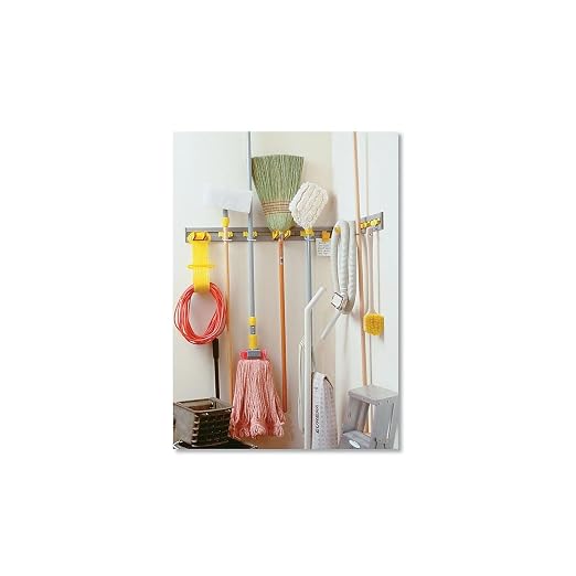 Rubbermaid Commercial Products, 34 inch Closet/Wall Organizer/Tool Holder for Brooms, Brushes, Dustpans