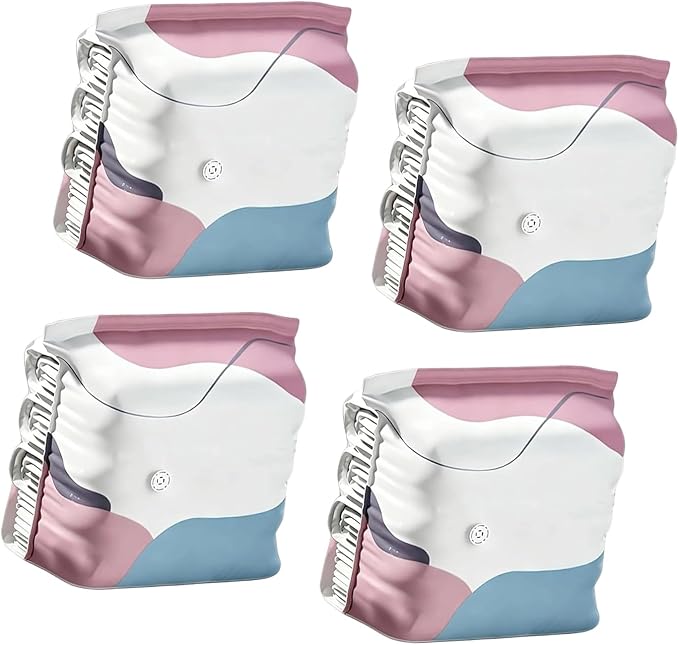 Vacuum Storage Bags, Space Saver Jumbo Cube Vacuum Sealer Bags with Hand Press and Hose Dual Air Extraction for Comforters Blankets Clothes Dorm Moving Closet Organizers