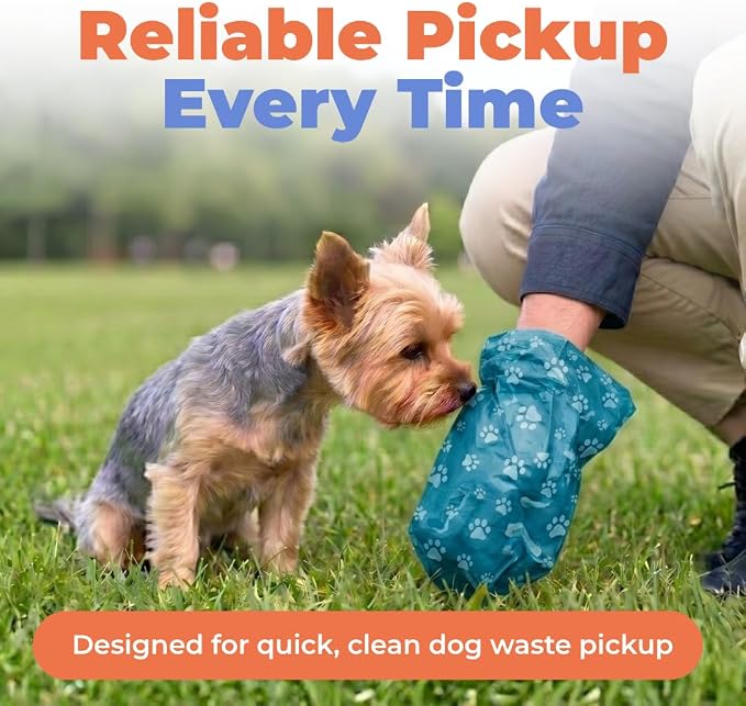 Best Pet Supplies Poop Bags for Dogs - Turquoise, 240 Count | Scented, Leak-proof, Easy-Tear perforations, 15 Thick Bags per roll, Outdoor Walking & Travel, Fits Standard Holders