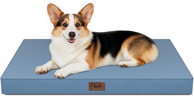 Outdoor Waterproof Orthopedic Dog Bed for Large Dogs | Egg Crate Foam for Joint Support, TPU Waterproof Layer, Machine Washable 1680D Oxford Cover, 36 x 27 Inch, Up to 65 lbs