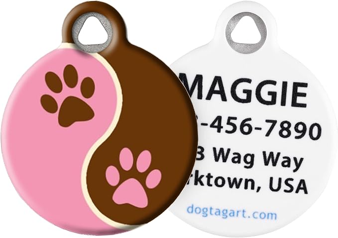 Lupine Pattern Tickled Pink Custom Pet ID Tag for Dogs and Cats (Small) Lupine Brand Matching Tag, Complements Lupine Leash and Collar Patterns, Customizable Dog Tags