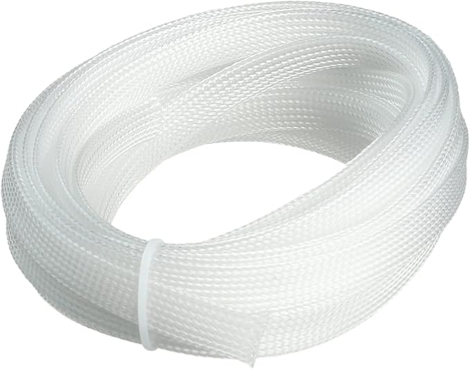 Othmro 16.4ft Length Expandable PET Flexible Braided Cable Sleeves 0.47in Width Wire Loom Sleeving and Organizers Flexible Wire Mesh Sleeves for TV Audio PC Computer Cords from Pet Chewing Transparent