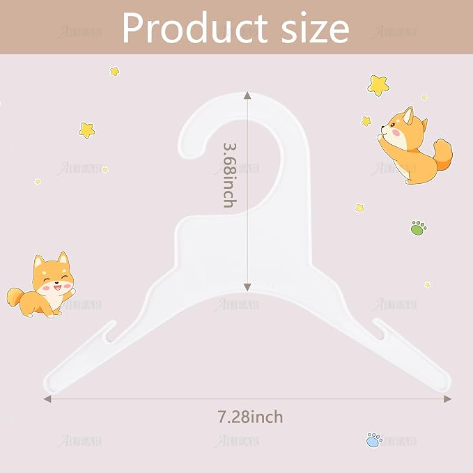 AUEAR, 10 Pack Plastic Pet Clothes Rack Hangers for Dog Puppy Cat