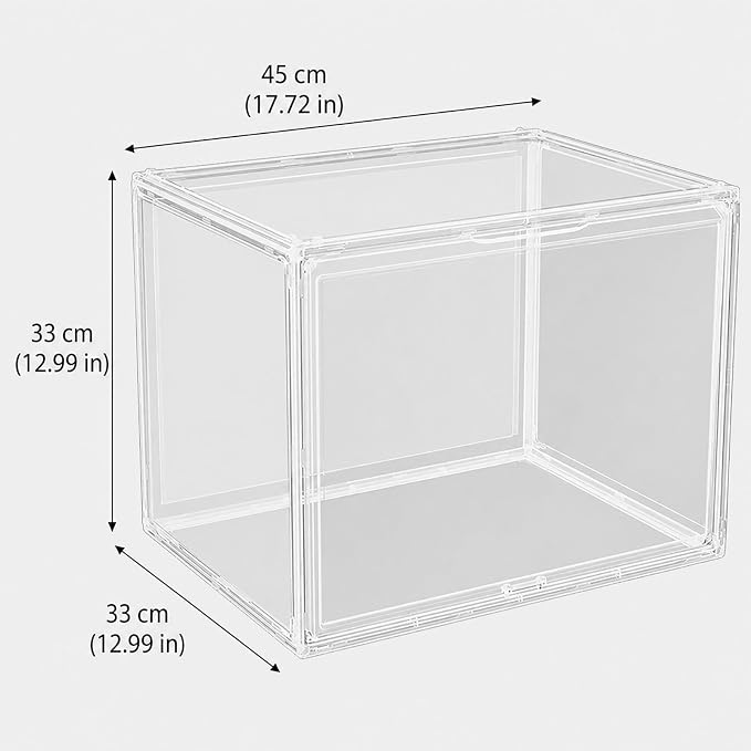 Clear PET Front Opening Doll Storage Boxes, Stackable Dustproof Plush Toy Organizer Bins, Transparent Stuffed Animal Display Case, for Kids Toys Collectibles Home Closet Organization(XXX-Large)