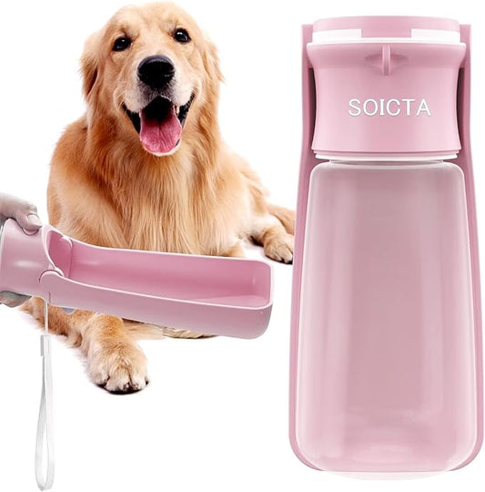 Portable Dog Small Animals Water Bottle for Walking 19 OZ or 12 OZ Pet Water Bottles for Puppy Medium Large Dogs Little Animals Water Dispenser Dog Small Animals Water Bowl