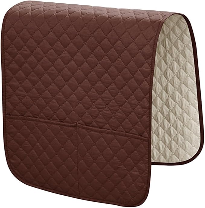 Anti-Slip Arm Rest Covers for Sofa Organizer Polyester Pongee Waterproof Couch Arm Covers with Side Pocket Arm Chair Covers, Arm Chair Bedside Storage(Coffee)