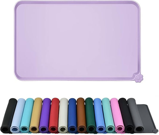 Reopet Waterproof Pet Feeding Mat, Non-Slip Silicone Placemats for Dog Cat Food and Water Bowl, High Raised Edges to Prevent Spills and Protect Floors