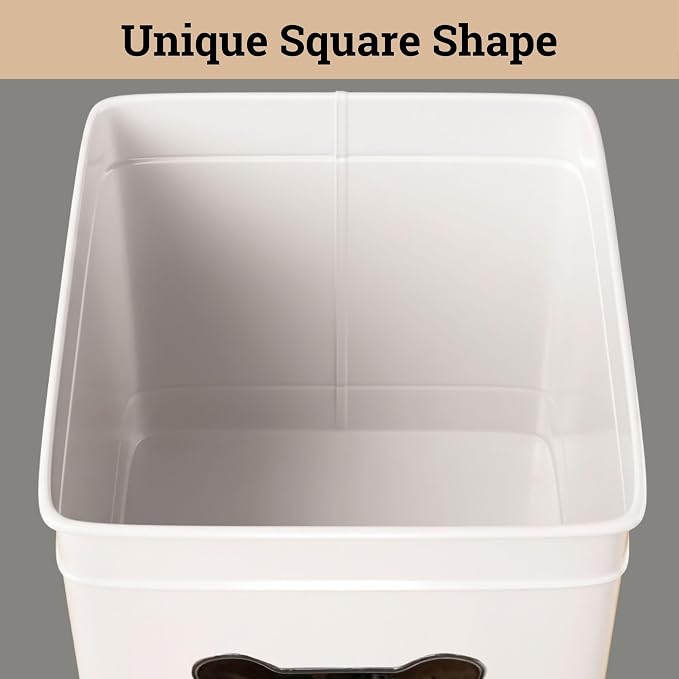 Dog Treat Container Airtight, 6"W x 8"H, Powder Coated, 12 Cup Capacity | Fits All Popular Treats, 12 Cup Capacity, Airtight Bamboo Lid, Easy Open Lid, Dent-Resistant Durable Metal