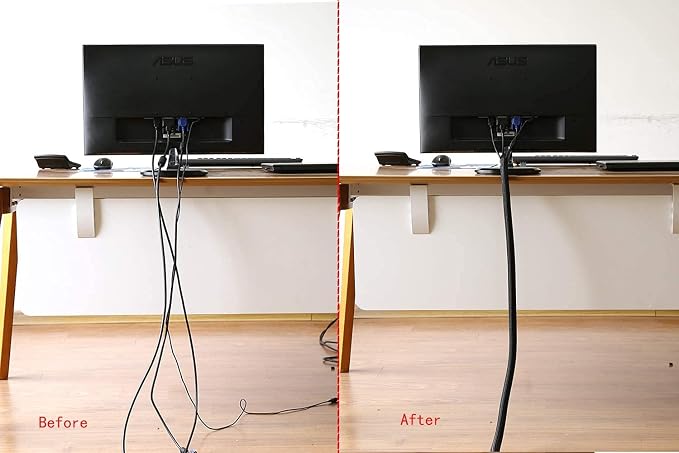 Heyiarbeit 5m/16.4ft PET Expandable Braided Sleeving 1/2-inch Width Flexible Wire Mesh Sleeve for USB Cable Power Cord Audio Video Cable - Protect Cat from Chewing Cords - Black Purple