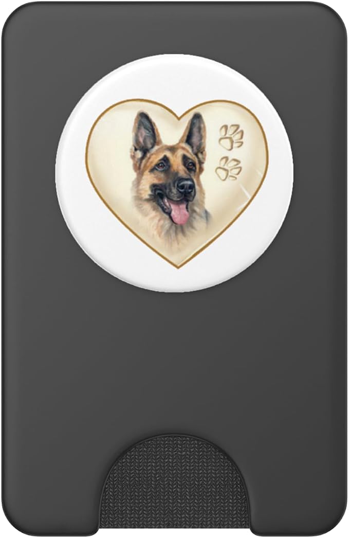 Dog, Pet, German Shepherd, Puppy, Heart, Paws, Pop-Socket PopSockets PopGrip: Swappable Grip for Phones & Tablets PopSockets PopWallet for MagSafe