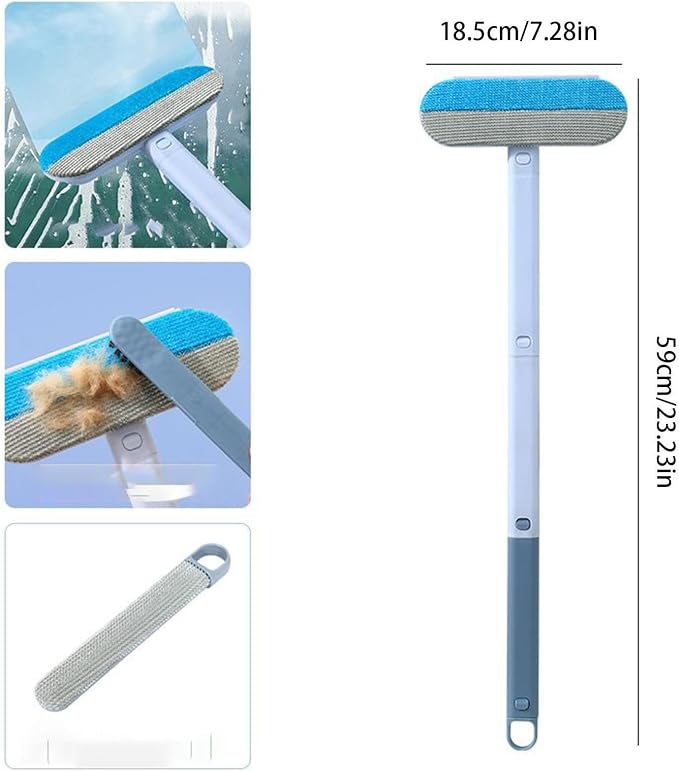 Extendable Cat Brush, Washable Lint Remover, Long Handle Cleaner, Multifunctional Furniture Carpet Organizer, Portable Clothes Cleaning Accessory, Grooming Tool for Cats, Carpets, Clothes, 59x18.5x3cm