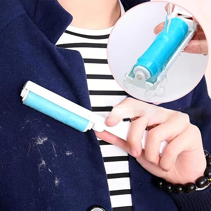 6pcs Reusable lint Roller, Reusable Foldable Portable Clothes Washing Carpet Sheets dust Suction Brush Picker Set Cleaner,Pet Hair Remover Brush (6, Blue)