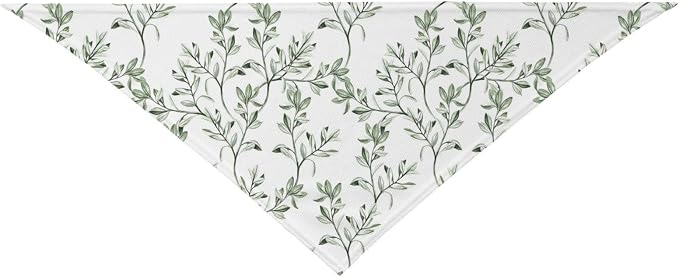 Sage Green Dog Bandana,Adjustable Triangle Bibs Dogs Scarf,Puppy Neckerchief Dog Cat Bib for Spring Summer (White)