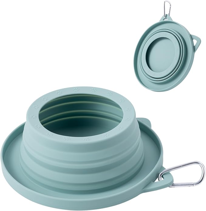 Spill Proof Dog Water Bowl for Car Road Trip, Collapsible Pet Travel Bowl | Collapsible Dog Bowl, No Splash Water Dish, Ant Away Pet Food Feeder, Silicone Travel Bowl for Pets Camping Hiking Car Trips