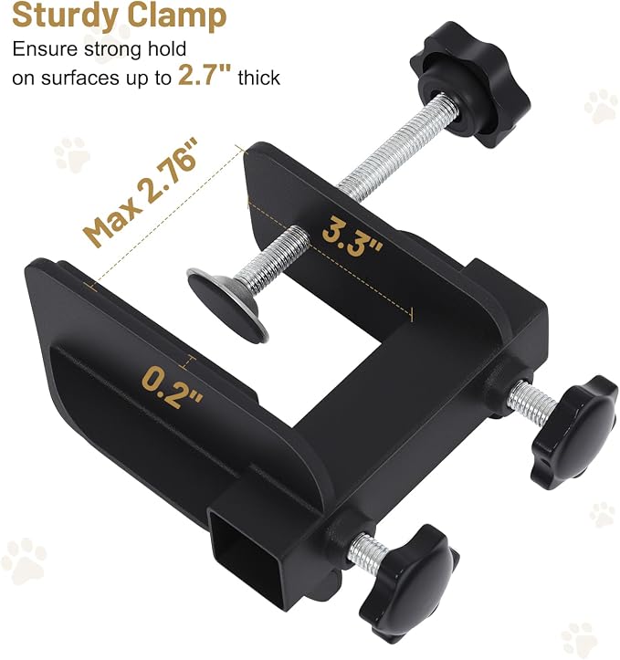 Dog Grooming Table Arm for Home Use, Pet Grooming Hammock & Nooses Included | Fits tables up to 2.76". 27"-39" wide, 42" tall. Holds pets up to 79 lbs. For nail trim, bath, drying