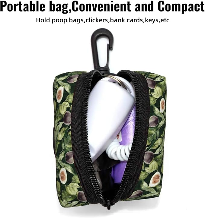 Fig Fruit Pet Waste Bag Dispenser 0.2L | Portable Dog Poop Holder Waste Bag With Zipper Park Doggy Walking Accessory