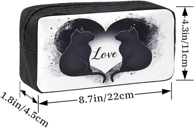 Loving Cats Large Pencil Case, Durable Pen Bag Zipper Organizer Pouch for Office Travel for Women Men