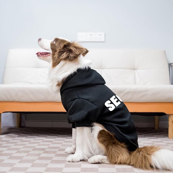 Security Dog Hoodies,Soft & Warm Dog Sweatshirt,Small | Halloween Dogs Costume Winter Autumn Fleece Pet Clothes Hooded with Pocket for Puppy,Cat, Small Medium Large Dogs