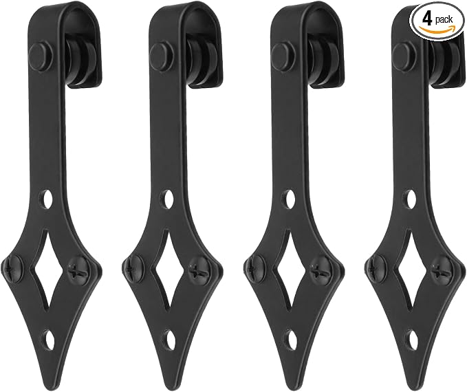 Heavy Duty Mini Cabinet Sliding Barn Door Hardware Kit, 4Pcs | High-Strength Carbon Steel, for TV Stand, Cupboards, Storage Cabinets, Wardrobes