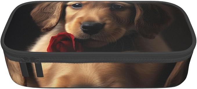Cute Pet Dog Pencil Case Large Capacity Pencil Pouch With Zipper Portable Pen Bag Organizer Waterproof Cosmetic Makeup Bag For Women Men