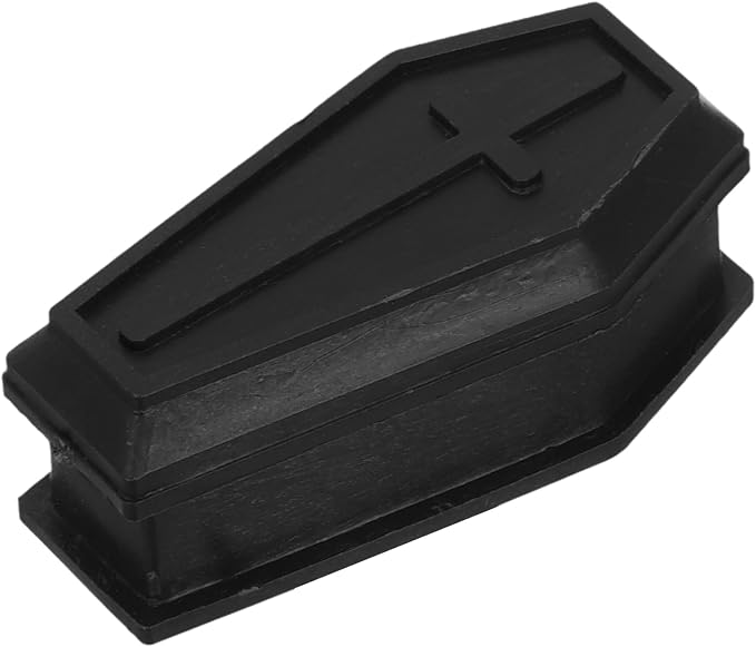 Healifty Mini Coffin Box Pet Casket Box with Lid for Halloween Decor | Black Small Plastic Casket Model for Trinkets, Candy, Dollhouse Scenes, Spooky Tables, Haunted Houses and Party Favors