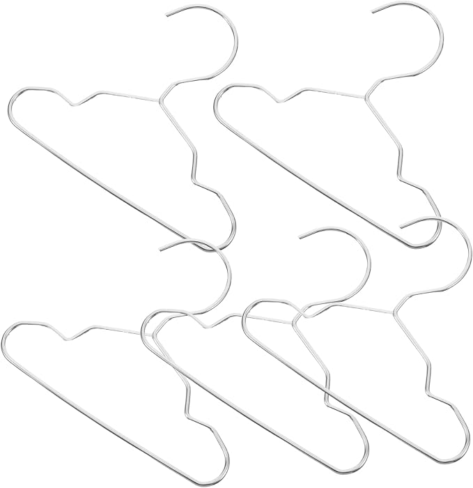 Cabilock 10-Pack Small Dog and Cat Clothes Hangers Metal PET Closet Organizer Non-Slip Coat Rack for Dog and Cat Apparel Mini Garment Drying Hangers