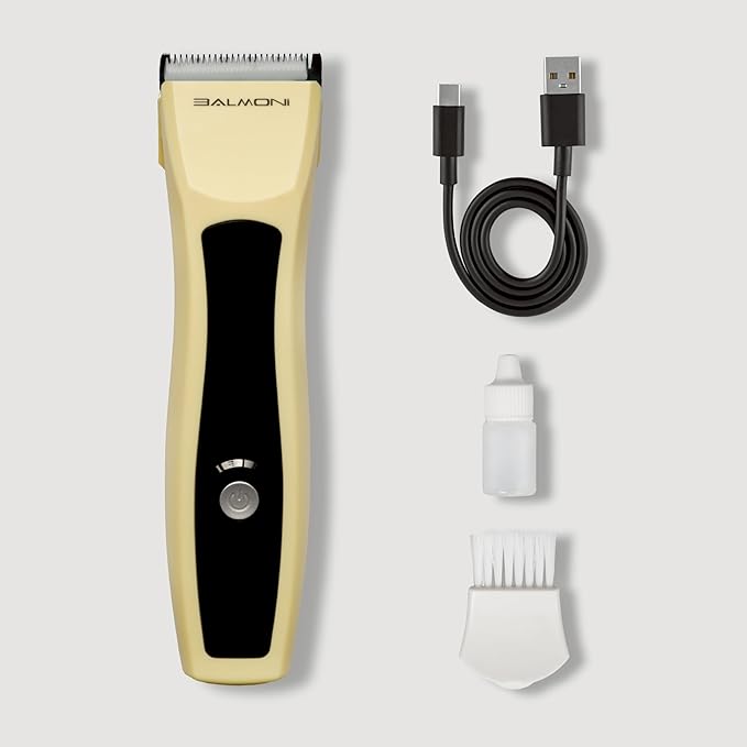 Cordless Pet Trimmer for Dogs & Cats – Rechargeable Grooming Clipper with Detachable Metal Blade, Low-Noise Motor, Supports Optional Blade Lengths (Parent) (Yellow, Blades Bundle)