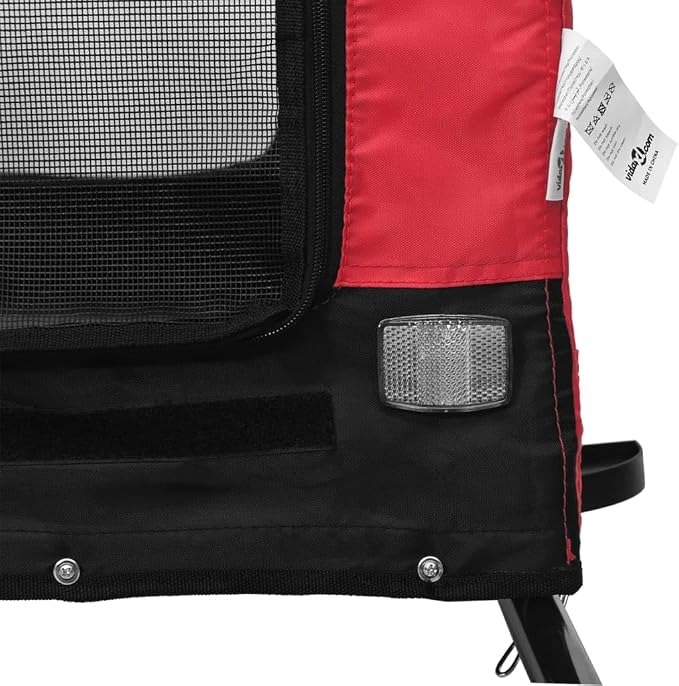 Pet Bike Trailer for Small Dogs, Foldable Bicycle Cargo Trailer with Mesh Windows and Reflectors, Sturdy Iron Frame Oxford Fabric Carrier, 49.2 x 24.8 x 26.0 in