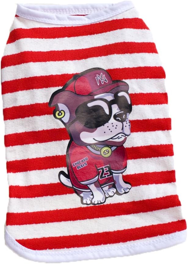 S-Lifeeling Sweet Shirts Spring Summer Teddy Dog Clothes Pet Costumes Handsome-Dog Pattern
