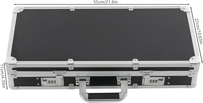 Professional Barber Case, Beauty Salon Barber Box with Secure Numlock, Hair Stylist Tool Kits Organizer Portable Barber Travel Carry Case for Clippers and Supplies Storage (Black&Silver)