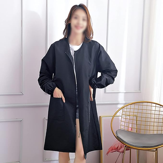 Polyester Professional Salon Smock Hair Stylist Jacket | Water-resistant Haircut Cape, Pet Grooming Workwear, Barber Apron