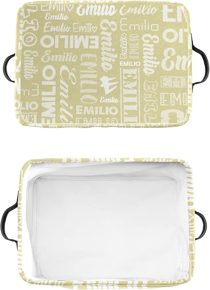 Personalized Toy Box Storage Bins for Boys Girls with Name, Kids Custom Storage Basket Cubes Organizer with Handles, Shelf Closet Storage Baskets Bin Customized Gift, 1 Pack
