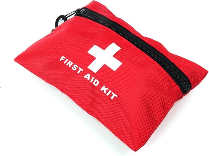 Red First Aid Bag Empty First Aid Kit Empty Waterproof First Aid Pouch Small Mini for First Aid Kits Pack Emergency Hiking Backpacking Camping Travel Car Cycling (Red, 6x4.3Inch)