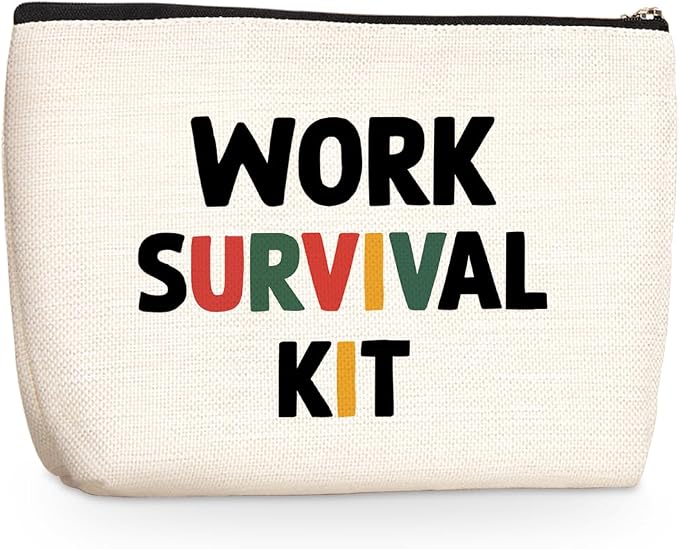 Work Survival Makeup Kit Makeup Bag Funny Cosmetic Bag Travel Organizer Bag