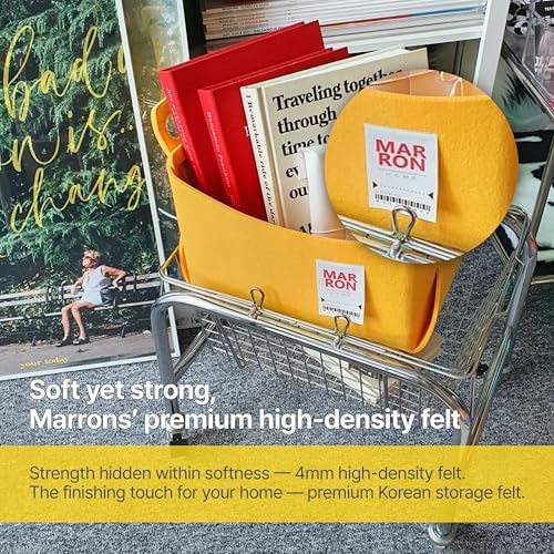 Collapsible Felt RED Storage Bin Small 7.1"x5.1"x5.1" – Foldable Basket with Handles for Closet, Storage, Laundry Room Organization, Decorative Storage Baskets for Shelves, Nursery Storage