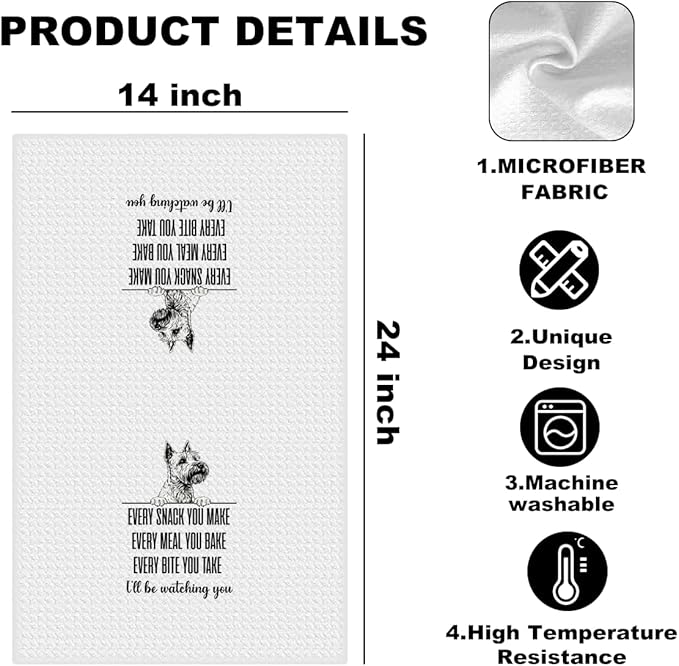 Scottish Terrier Dog Kitchen Towels 24x14 Inch, Scottish Terrier Gifts Dish Towels Dishcloth, Funny Dog Every Meal You Make Waffle Weave Hand Cloth Towel Tea Towel for Bathroom Kitchen, Dog Gifts