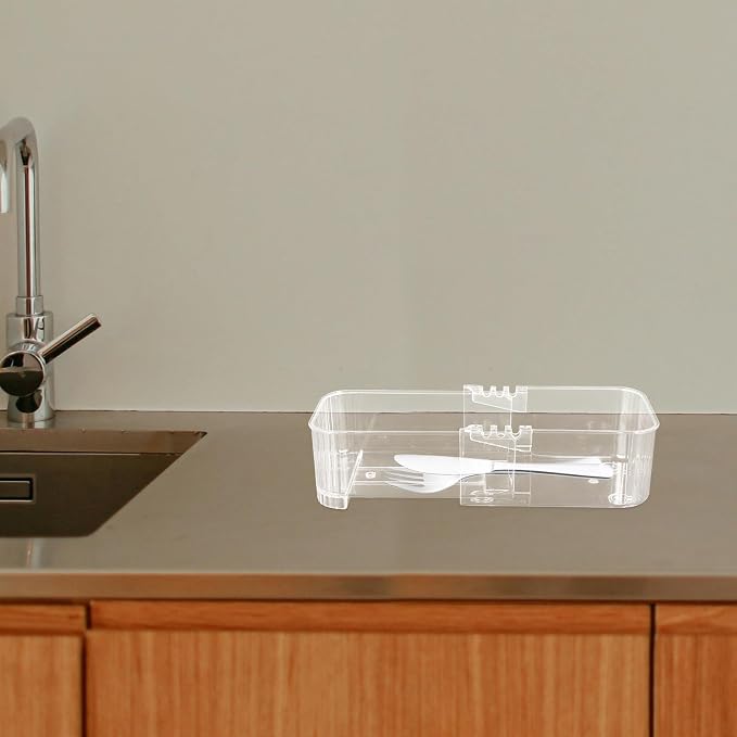 BESPORTBLE 3pcs Clear Drawer Organizer Trays Pet Storage Dividers for Kitchen Office Desk Transparent Storage Bins for Efficient Cabinet Drawer Organization