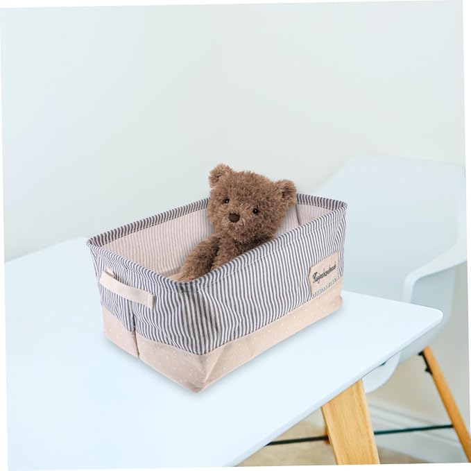 Alipis Portable Foldable Cloth Storage Basket for Pet Striped Organizer for Home Nursery and Playroom Versatile Sundry Container for Easy Storage and Organization