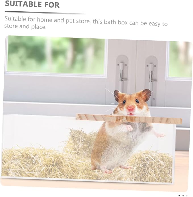 Toddmomy Acrylic Bathtub for Chinchillas Multi-Function Pet Accessory Clear Sand Bath House Hamster Bath Toy Bin Easy to Store