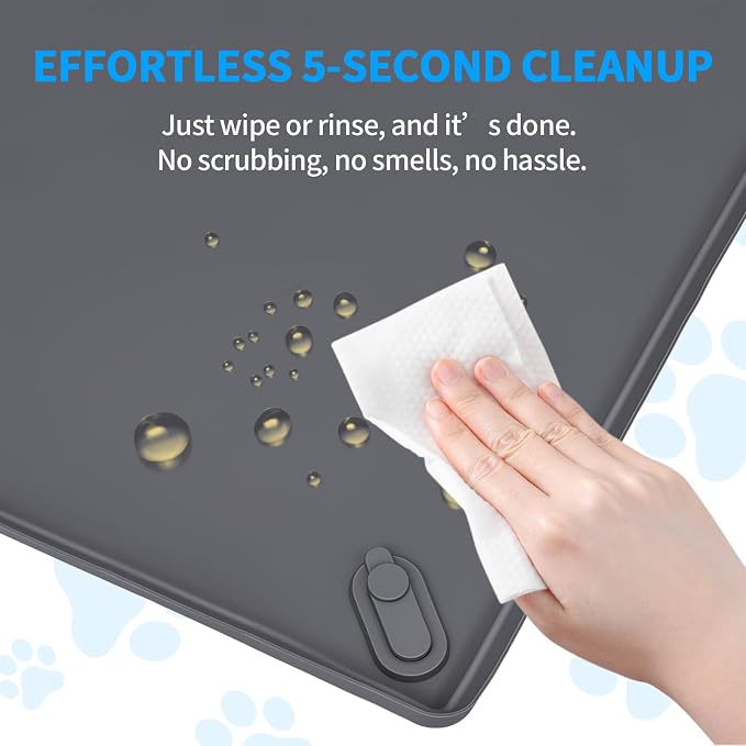 Dog Pee Pad Holder with 4 Magnetic Corner Clips, Silicone Small 17.5x23.5 Inch Silicone Non-Slip Base Puppy Potty Training Tray, Leak-Proof Raised Edge for Home Indoor Floor Wall Protection