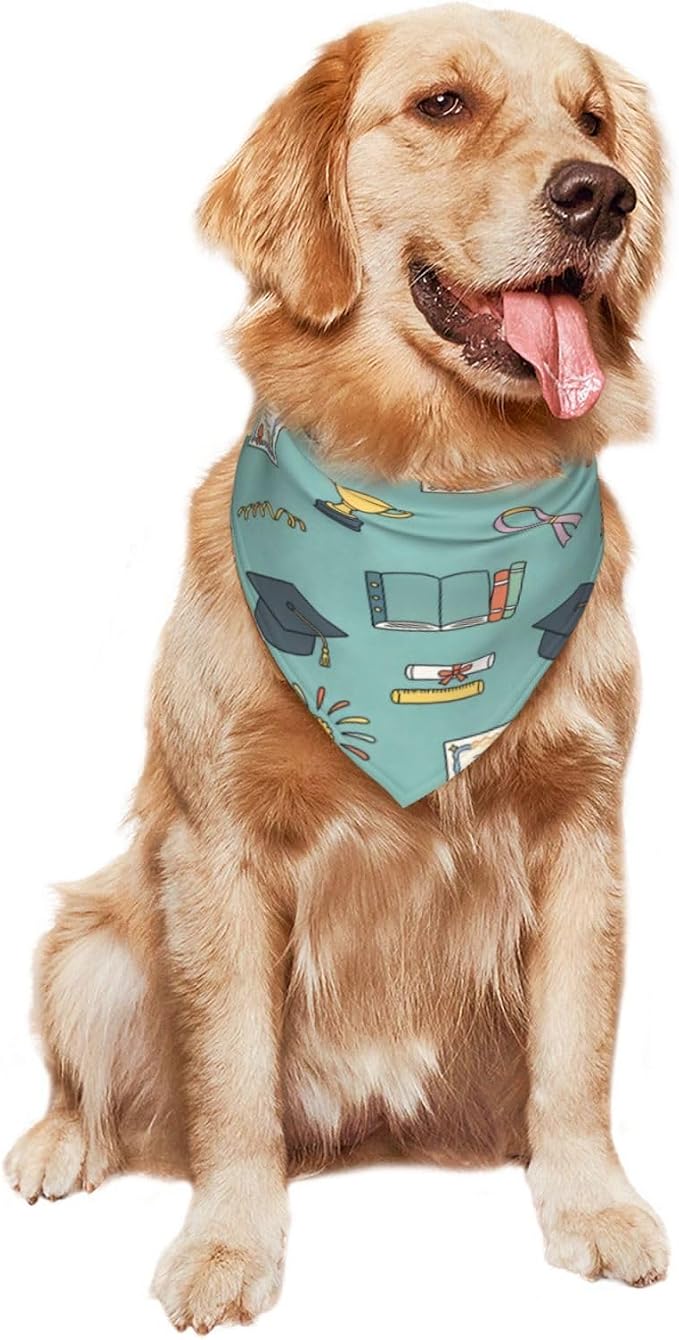 Teacher's Pet Dog Bandana,Funny Bandana Gift,Photo Prop Accessories for Dog Lovers Owner Gift,Triangle Reversible Fall Scarf, Adjustable (Sage Green)
