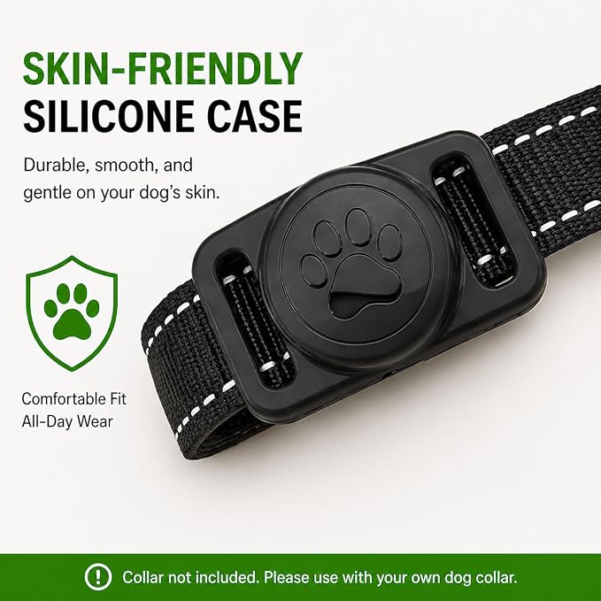 GPS Collar for Dogs (iOS Only) Smart tag,Waterproof Compatible with Apple Find My,No Monthly Fee,Advanced Tracking Solution Smart Collar for Pet Safety Ideal Small Large Dogs (Android Tracker for dog)